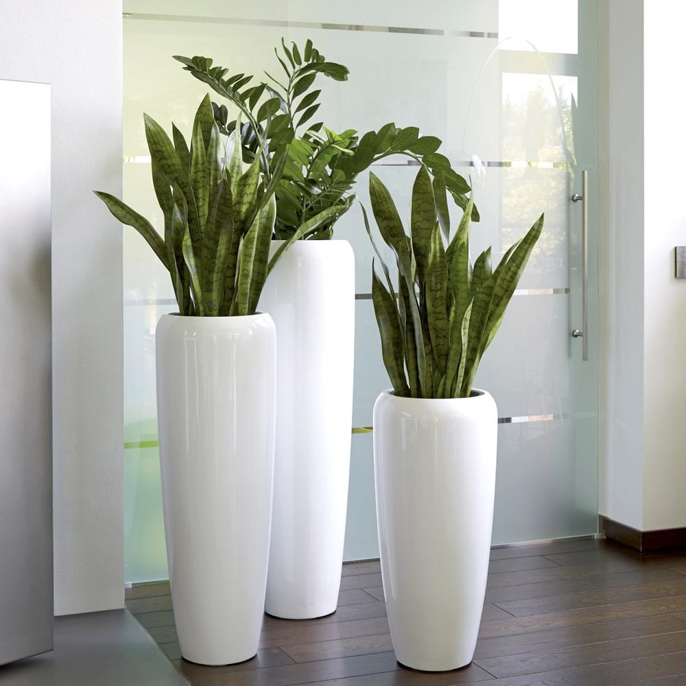 CECILE Bodenvase weiß 100 cm