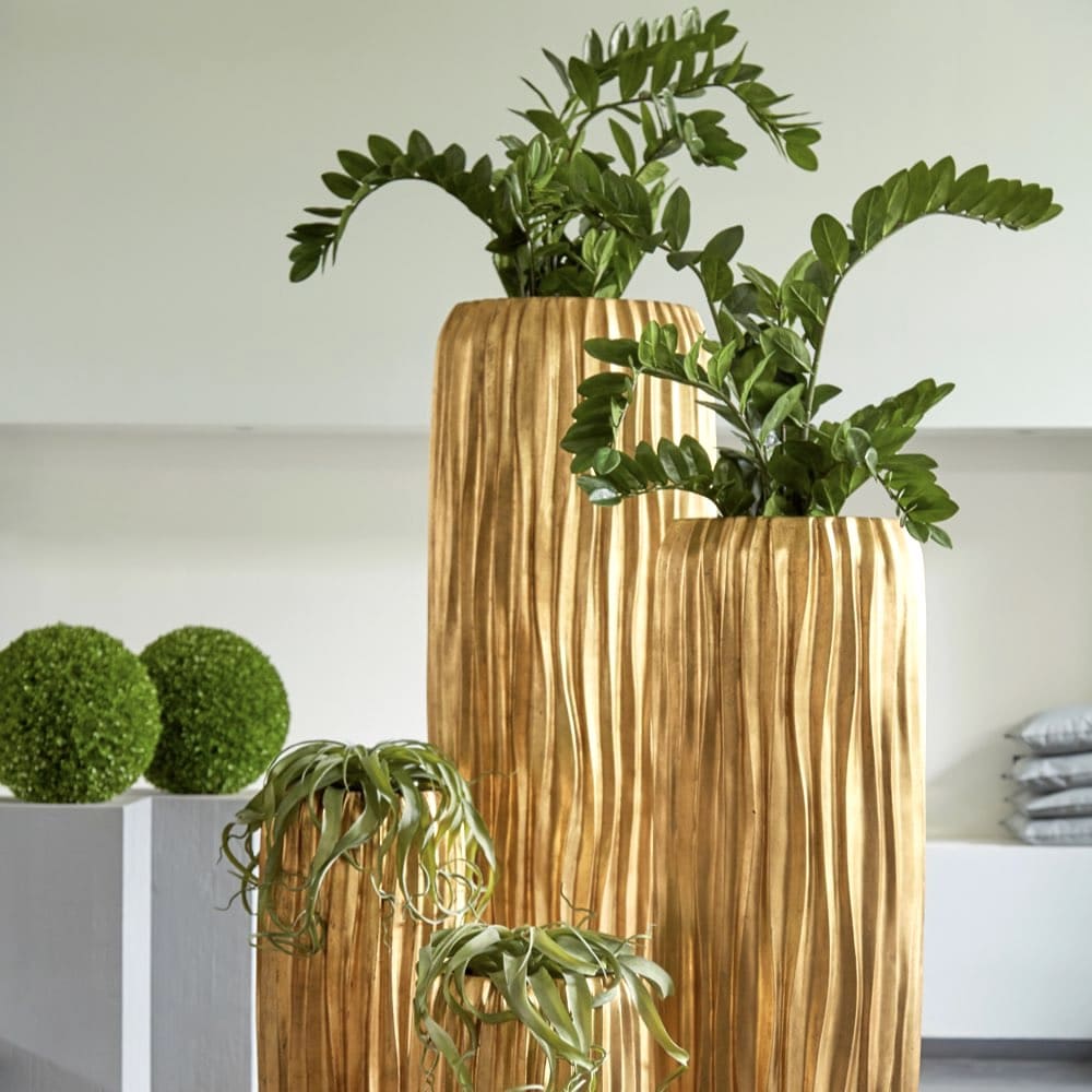 Bodenvase HARMONY Wellenstruktur gold H 76 | 98